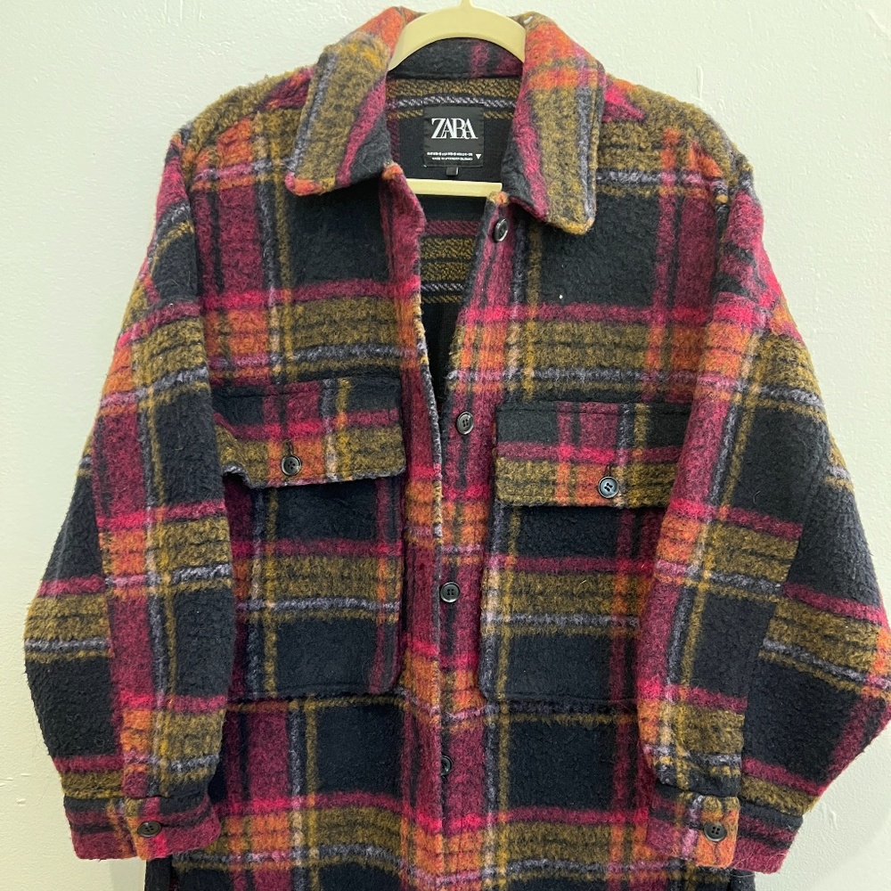 Zara Plaid Overshirt Jacket Shacket - XS